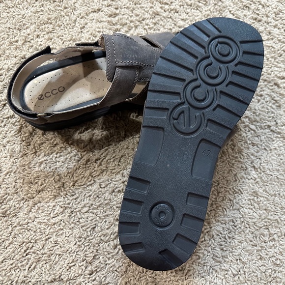 New Men's ECCO Leather Roman Sandals Size 12.5 / 47 - Picture 3 of 3